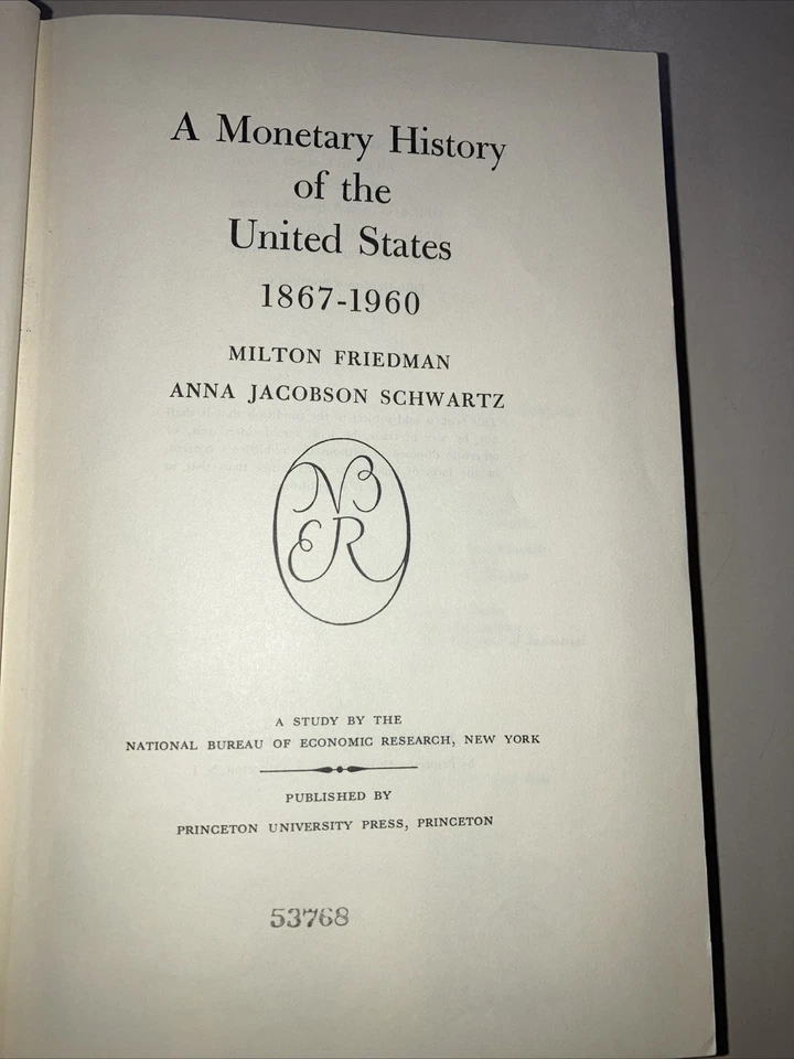 Monetary History of the United States 1867-1960 HC DJ Friedman & Schwartz 1971 - Image 4 of 4