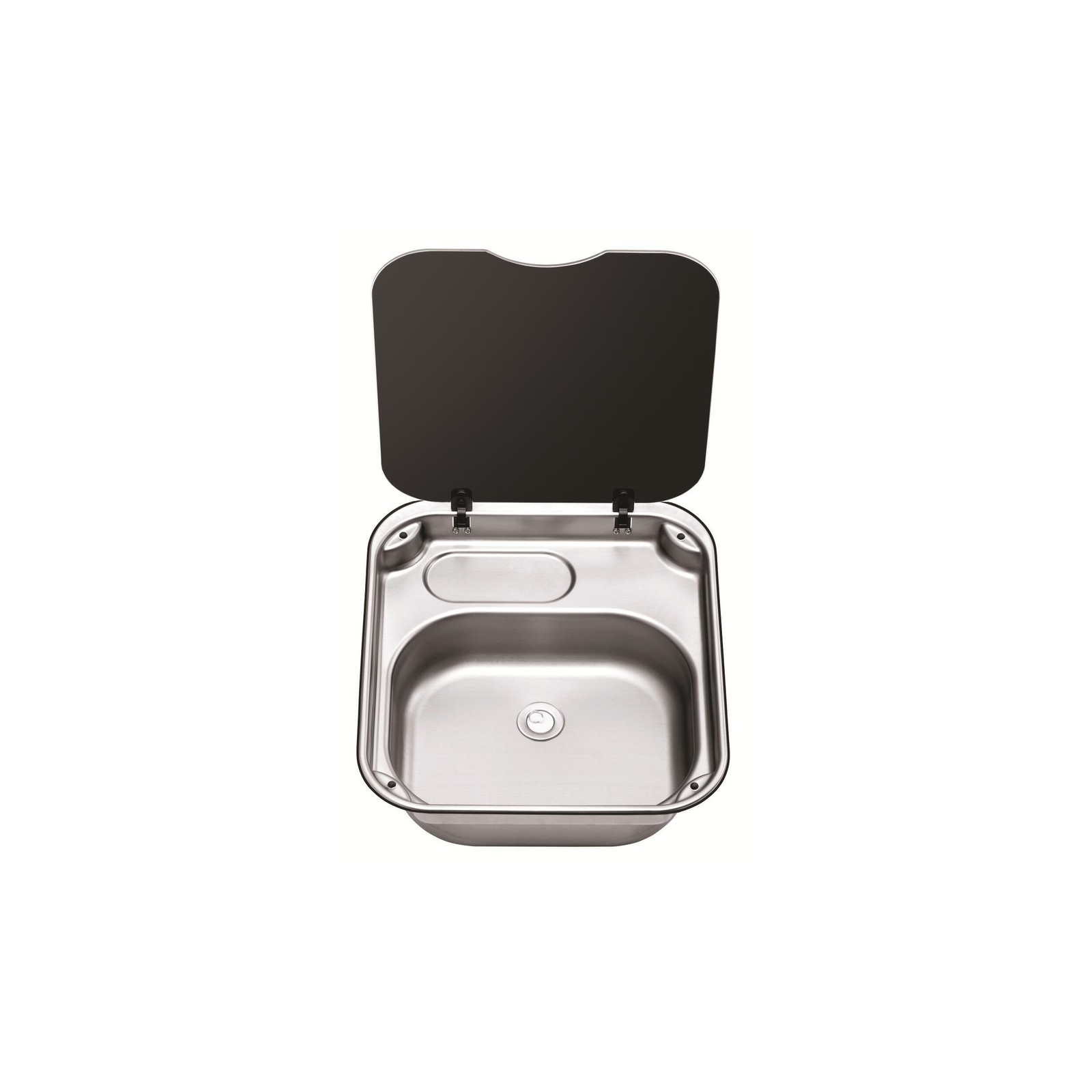 Evier couvercle Basic Line 34 en inox encastrable pour plan de travail de cuisine
