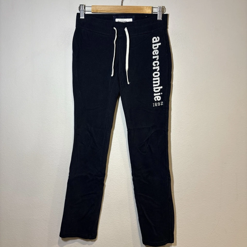 Pantalones deportivos vintage Abercrombie Fitch niñas L azul deletreado logotipo atlético leer Foto 2 de 4