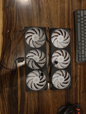 NZXT F360 RGB Core Single-Frame 360mm PC Case Fans Triple Fan Black TESTED