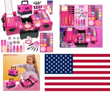 Delicate Washable Makeup Kit for Girls - 52 Pieces, Creative Play Awaits 