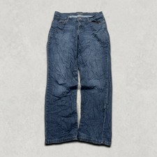 Lee Jeans Womens 35" Relaxed Fit Straight Leg Mid Rise Denim Pants, Blue
