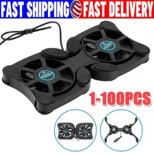 Dual USB Cooling Fan Pad Foldable Slim Fans Cooler Stand For Laptop Notebook LOT