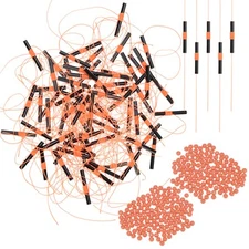 Slip Bobber Stops for Fishing [200PCS] - Float Stopper Knots Beads - [Orange]