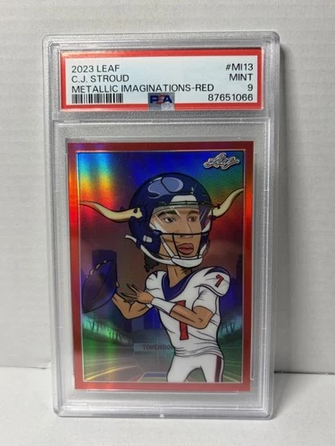 2023 Leaf C.J. Stroud Metallic Imaginations Red Rookie RC /199 PSA 9 Football