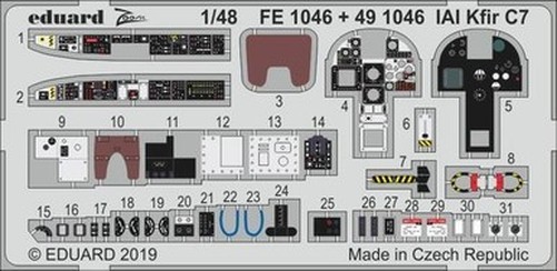 Eduard FE1046 1/48 IAI Kfir C7 for AMK Photo Etch Detail Set