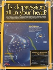 Affiche dépression pharmaceutique Prozac Eli Lilly NOS 1999 au-delà de rare !