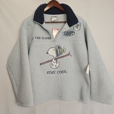 SNOOPY Sherpa Large 1/4 zip top NWT size XL