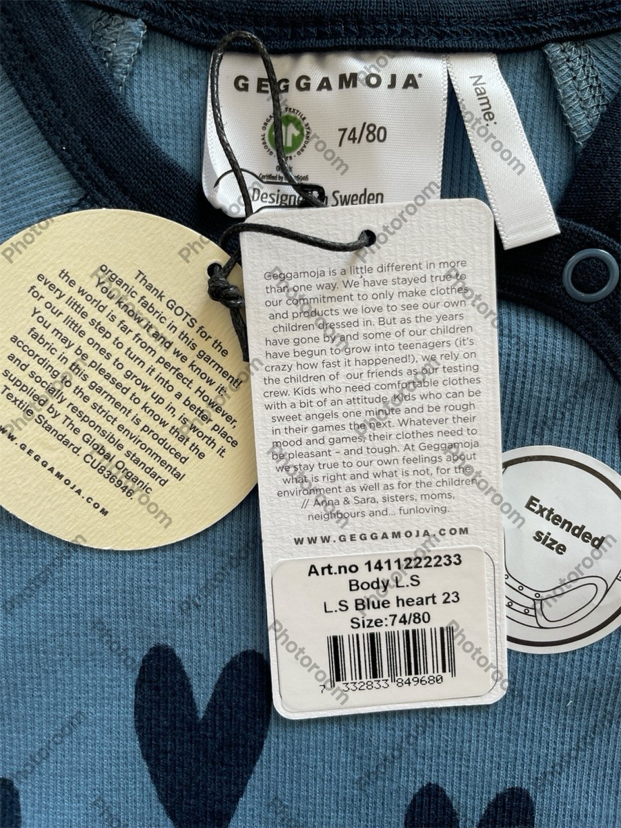 Geggamoja NWT Blue Hearts Ribbed Organic Cotton Extendable Geggamoja NWT Blue Hearts Ribbed Organic Cotton Extendable
