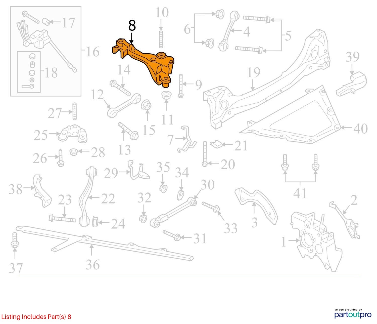 Porsche 911 GT3 2014-2019 Rear Right Crossmember