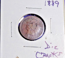 VINTAGE 1889 INDIANA HEAD CENT-DIE CRACKS-DIE GOUGES-DIE VARIABLES -CUD ERROR**