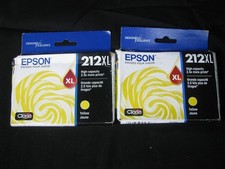 BUNDLE OF 2 EPSON 212XL YELLOW INK CARTRIDGES - C13T02X423 - NEW