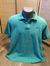 Lacoste Polo Shirt Short Sleeve SS 100 Cotton Teal Green Size 6 H637 