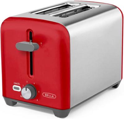 Stainless Steel 2 Slice Toaster - Extra Wide Slots and Removable Crumb Tray