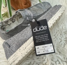 Women  s Hey Dude Wendy L Linen Iron Grey Casual Slip On Lightweight Size 7