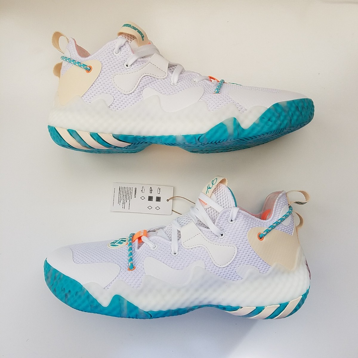 adidas Harden Vol. 6 The Bahamas White Aqua Men Basketball GW9031 Size 13.5 NWT Adidas Harden Vol. 6 “The Bahamas” White/Aqua Basketball  main image 2