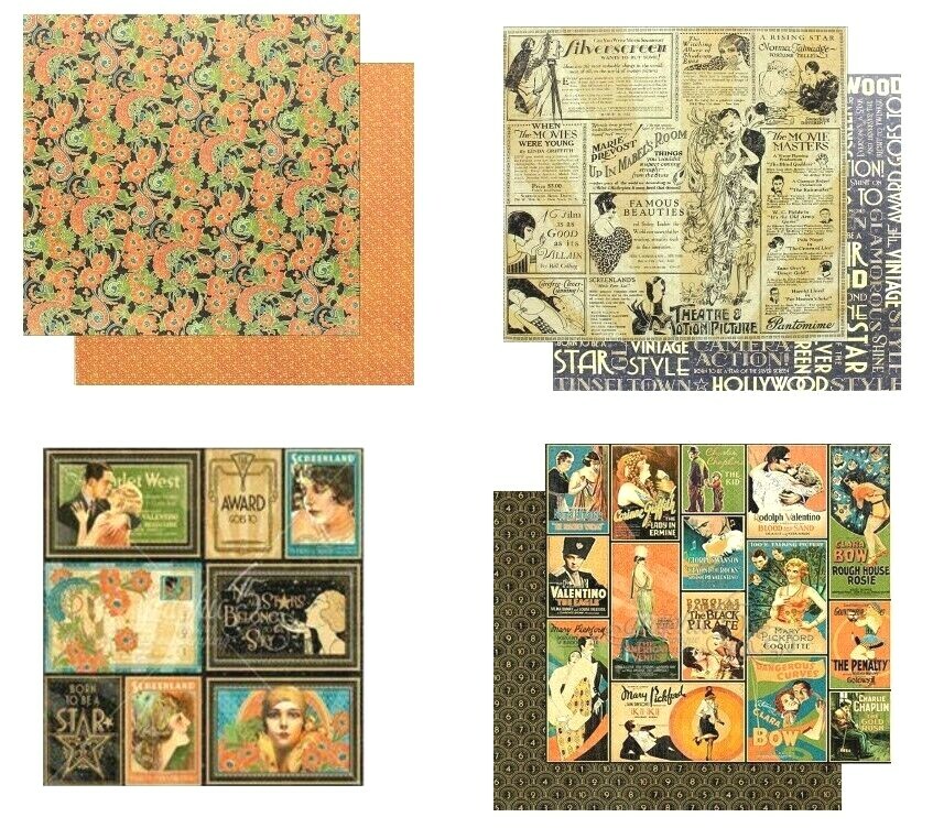 Graphic 45 Vintage Hollywood 12 x 12 Cardstock PICK Debut Graphic 45 Vintage Hollywood 12 x 12 Cardstock PICK Debut