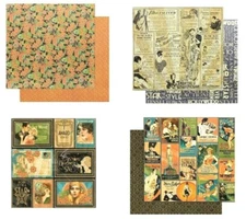 Graphic 45 Vintage Hollywood 12 x 12 Cardstock PICK Debut Screen Spotlight Town