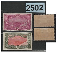2502 COTE DES SOMALIS 1925-1933 LOT 2 TIMBRES NEUFS N* MH N°135A et 136