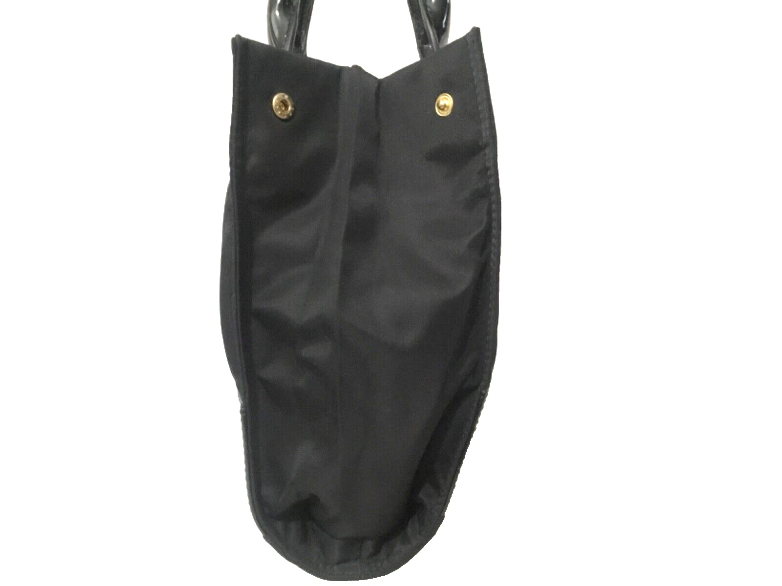 TORY BURCH ELLA TOTE BAG TESSUTO NYLON NERO E VERNICE (13" W 10" L)