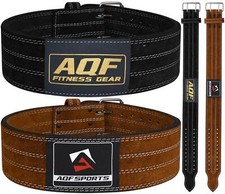 AQF Weight Lifting Nubuck Leather Powerlifting Belt Back Support 4” Wide x 10mm