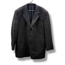 Armani Gray Tan Pinstripe Blazer Men's Size 46R 100 Wool Three Button Classic