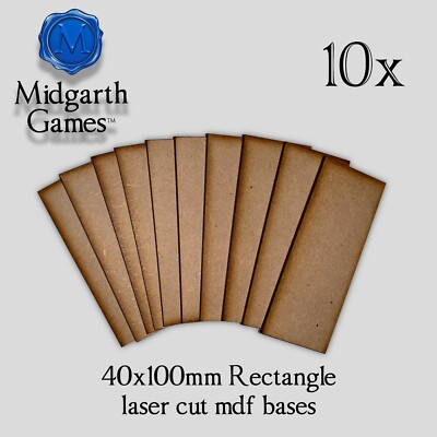10x 40x100mm Rectangle MDF Bases Miniature Warhammer 40K FAST SHIPPING