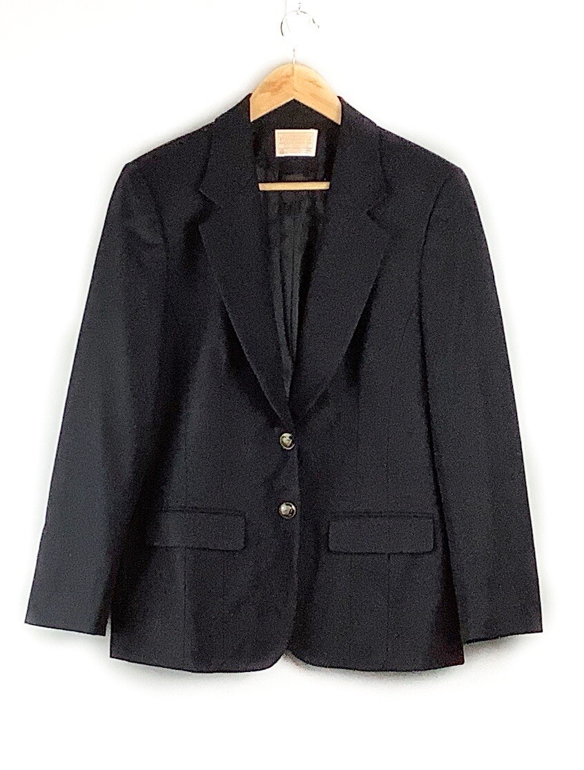 Pendleton Virgin Wool Black Two Button Blazer Siz… - image 1