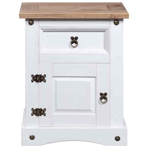 Bedside Cabinet Mexican Pine White 53x39x67 Q7Q6 - Picture 2 of 6