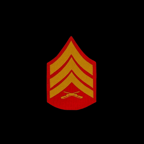 US Marine Corps Chevron E-2 TO E-9 REGULATION GOLD EMBROIDERED ON RED PATCH MALE - Picture 19 of 33