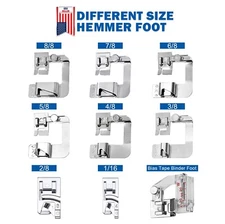 Domestic Sewing Machine Hemmer Foot Presser Rolled Hem Feet For Brother Singer