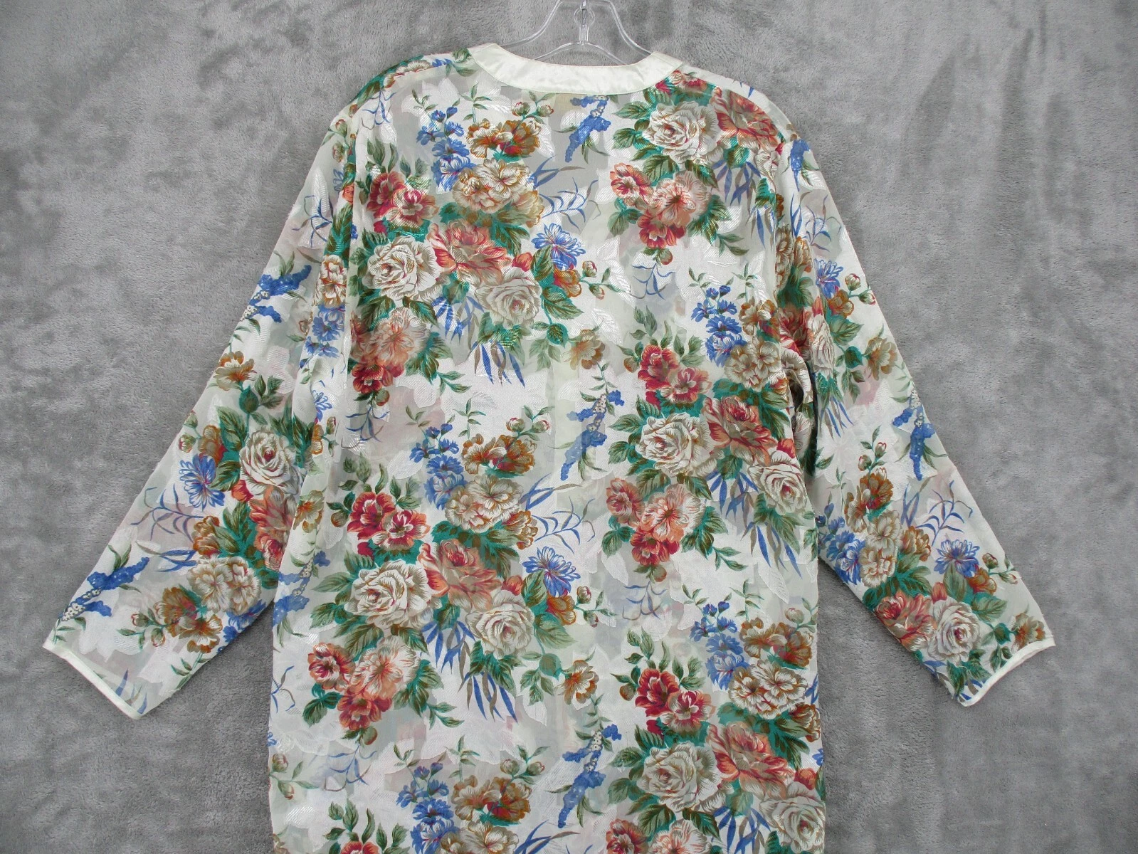 UNDERCOVER Abito da notte vintage Victorias Secret piccolo piccolo trasparente floreale etichetta oro cottage