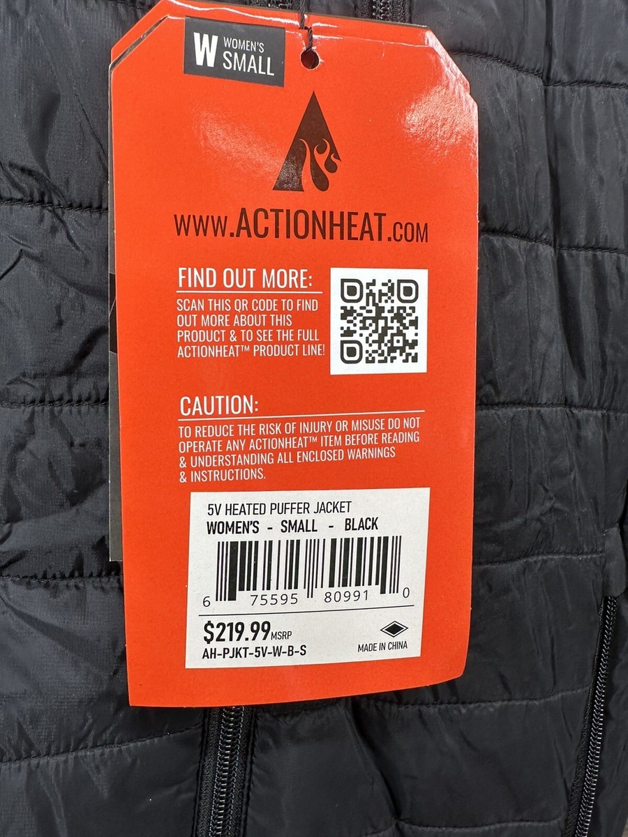 １３ ActionHeat 5V Heated Puffer Jacket w/ Hood - Women's Sz Small | eBay