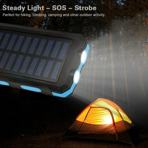 500000mAh Portable Solar Panel Dual USB External Battery Power Bank Pack Charger - Picture 4 of 12