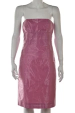 NEW Nicole Miller Collection Dress Size 6 Pink Sheath Empire Waist Strapless