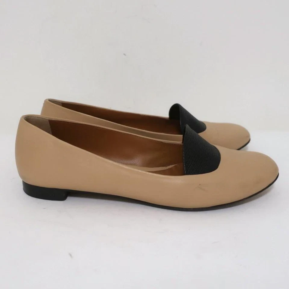 Fendi Ballet Pisos Cuero Beige y Lagarto Negro Talla 38 Foto 2 de 4