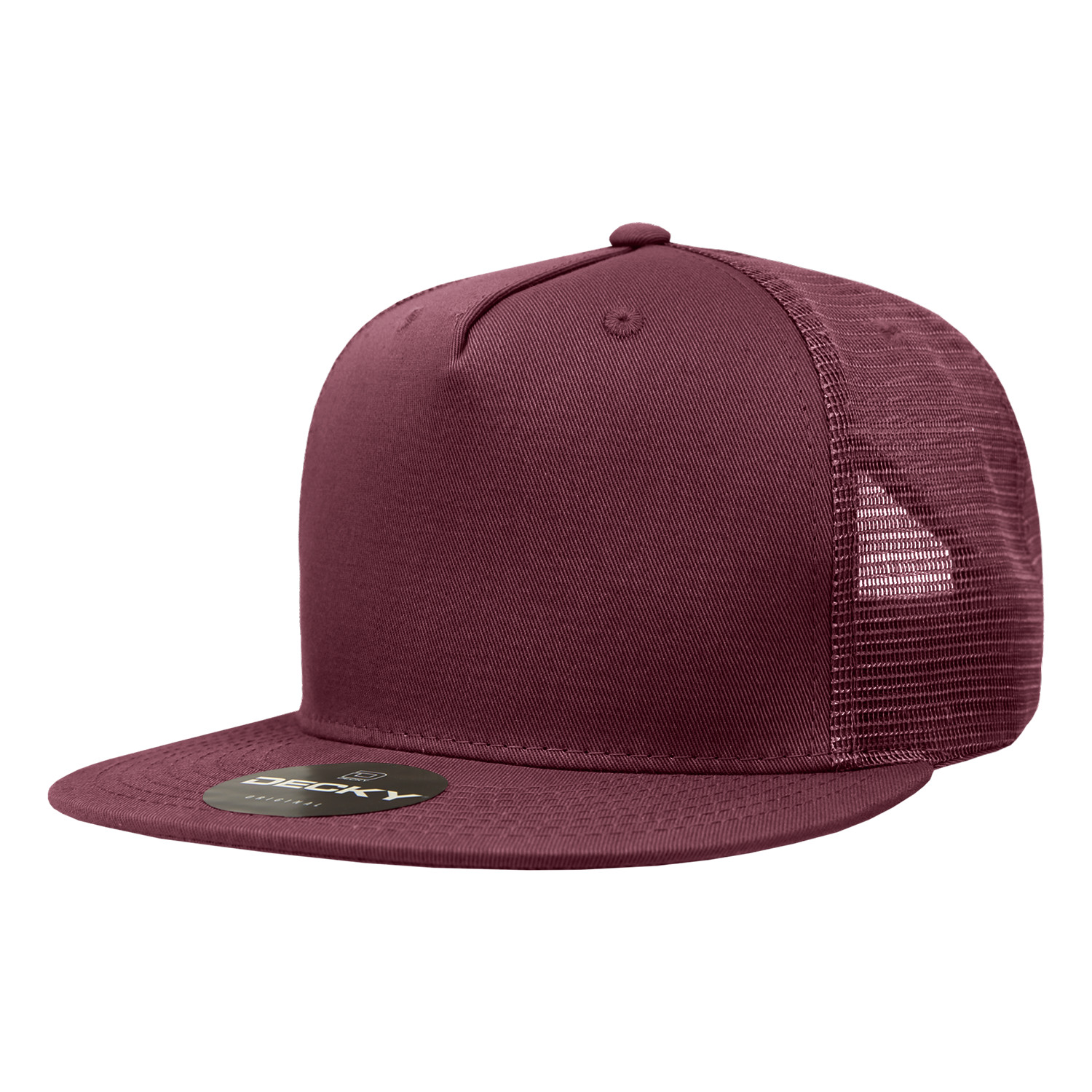 Decky Trucker Cap - Maroon 5 Panel Flat Bill Snapback 1040-1