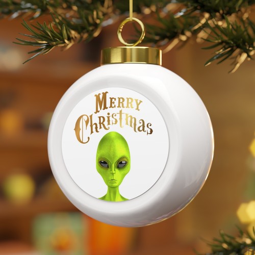 Dieses frohe Weihnachten von einem kleinen grünen Alien Ornament ist für entfernte Verwandte - Bild 3 von 5