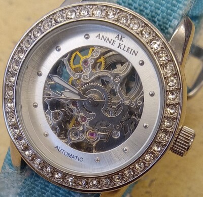 Beautiful Sparkly Anne Klein Automatic 30mm Skeleton Watch  display picture 3