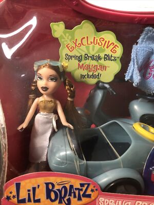 Lil' Bratz Meygan Doll Fashion Tote Spring Break Beach Bike 2002