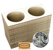 100 2.5 x 2.5 COIN HOLDER MYLAR FLIPS - CROWN  ASE - HIGH QUALITY - 10347