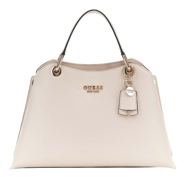 Guess Eco Evaine Girlfriend Satchel UmhäNgetasche Handtasche Stone Hellgrau Neu-image