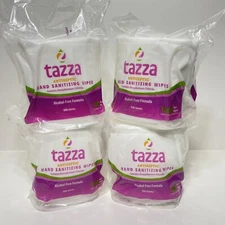 4 Tazza Antiseptic Hand Sanitizing Wipes Alcohol Free 1200 count Each Refills