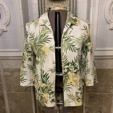 Alfred Dunner. Sz 14. Open Front. 3/4 Sleeve. Lined Cotton Blend. Jacket. B77.