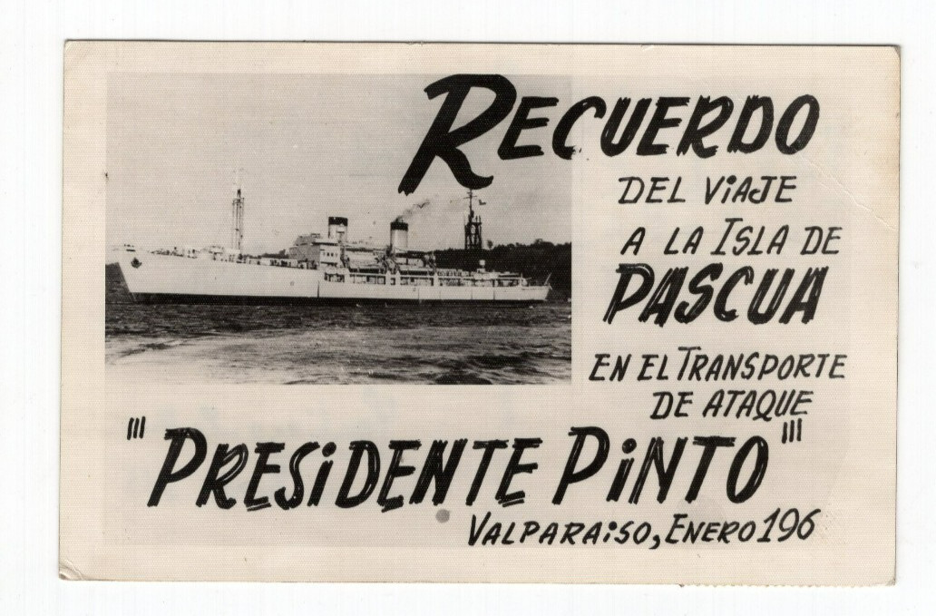 CHILE 1963 Isla de Pascua Easter Island to Santiago by Manutara II