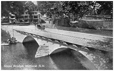Milford New Hampshire Bridge Horse Drawn Carriage Postcard COPY #85954