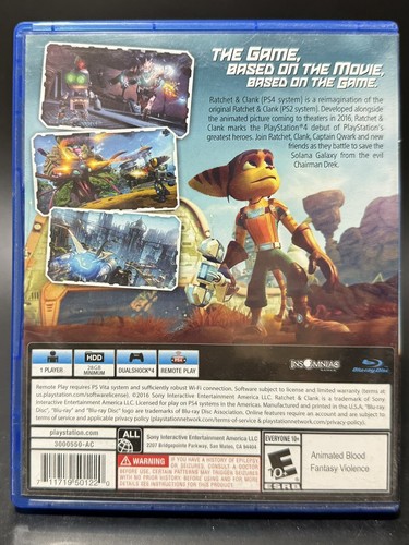Sony Playstation 4 PS4 Ratchet & Clank Game CIB Complete 2016 Action Adventure - Picture 2 of 4