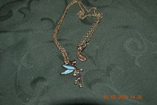 DISNEY TINKERBELL Gold Tone Necklace