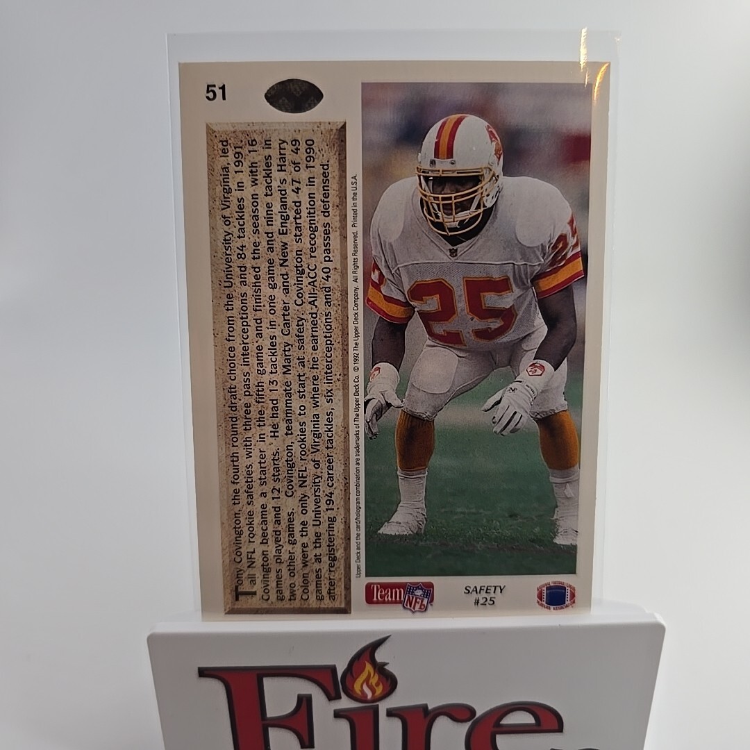 1992 Upper Deck - #51 Tony Covington (RC) Tampa Bay