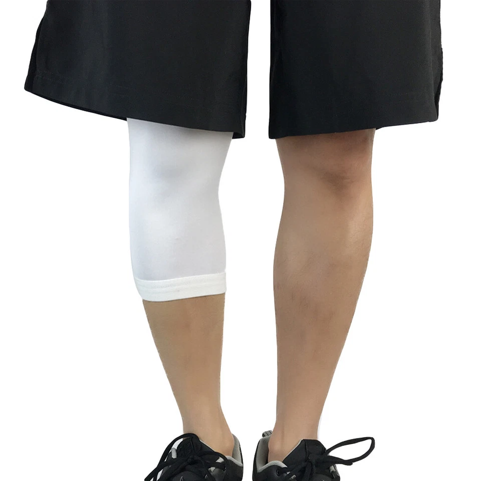 2 PCS Sports Safety Knee Pads Training Knee Brace Black White Compression Sleeve - Image 3 of 4